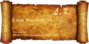 Laux Kurszán névjegykártya